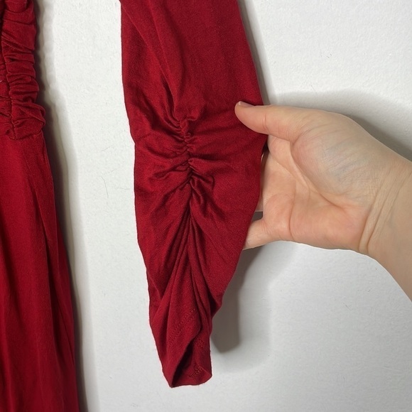 Max Studio ruched cross details red dress - Picture 4 of 7